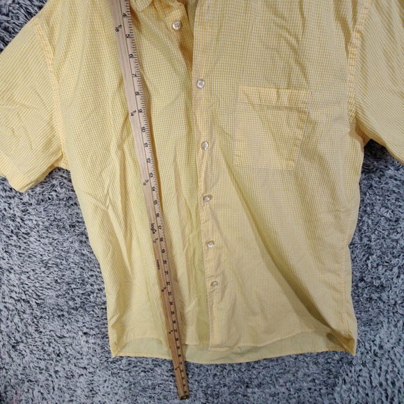 Hugo Boss Golf Button Up Shirt Short Sleeve Gingham Checkered Italy Mens Size L - Picture 3 of 8